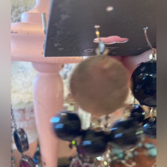 ZAD Fun beaded earrings BLACK SHAKER CHA CHA ear wires  2” long NWT FAB… - Picture 4 of 7